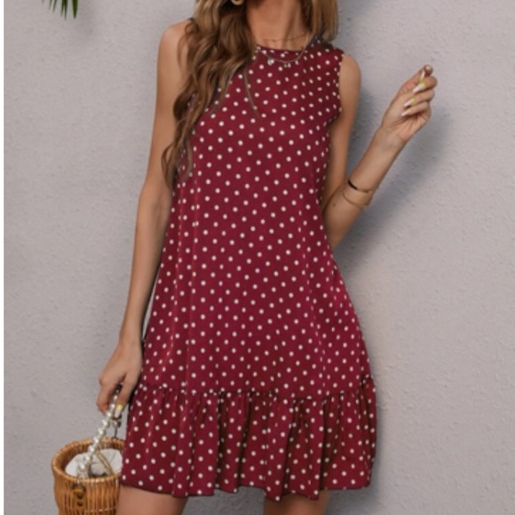 Boho polka dots ruffle hem dress - Picture 8 of 16